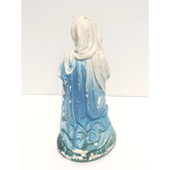 Lot of 2 Vintage Nativity Figurines 4" Scale Chalkware Mary & Wise Man MCM - Picture 15 of 16